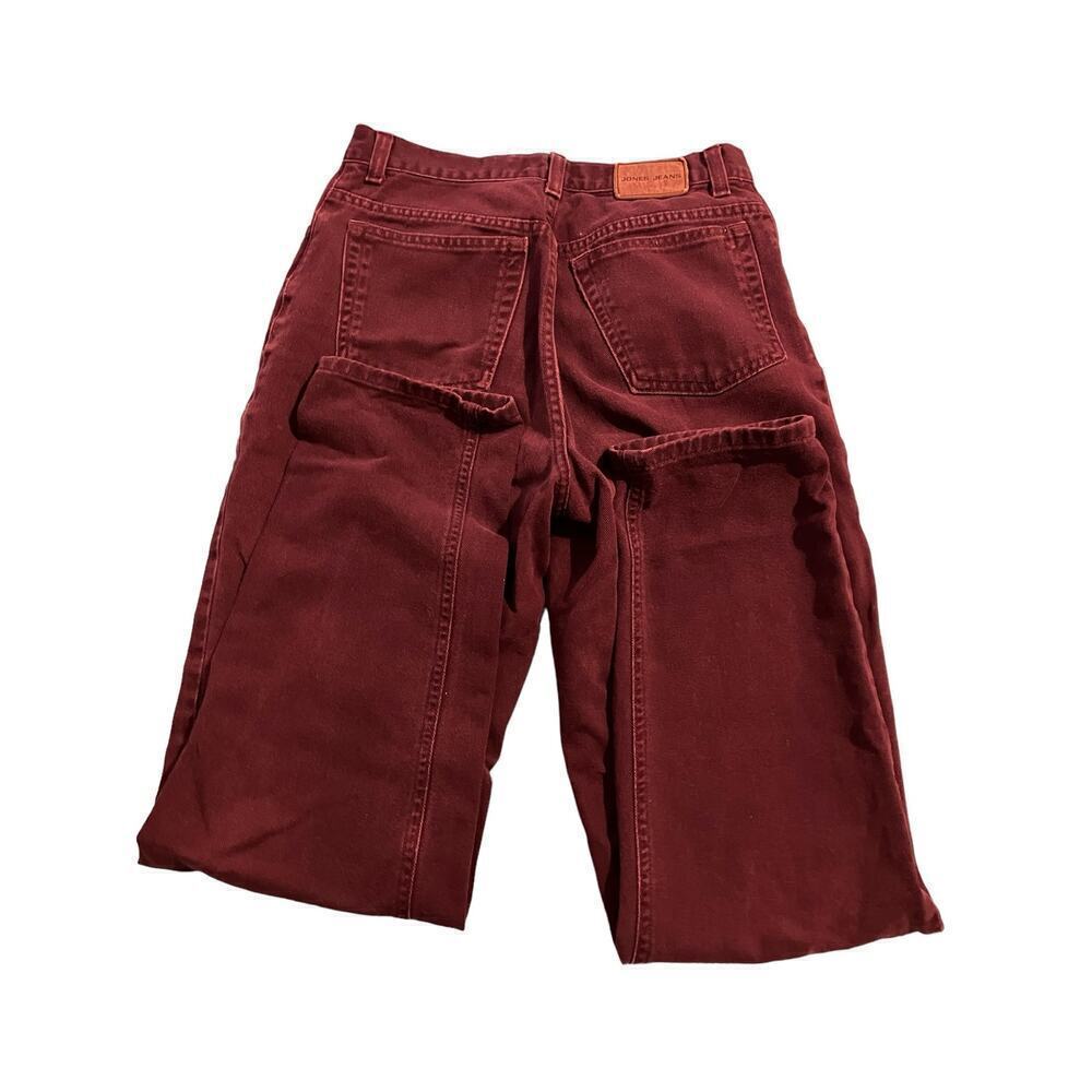 Vintage Jeans Jones Jeans 6 Burgundy Plum Straight Leg High Waist Cotton 90s - Picture 3 of 5